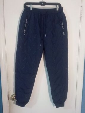 * Men's Quilted Navy Winter Snow Pants Medium New NWOT Fleece Lined
